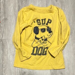 4/$20 Joe Fresh Yellow “Sup Dog” Kids Long Sleeve Shirt size 4